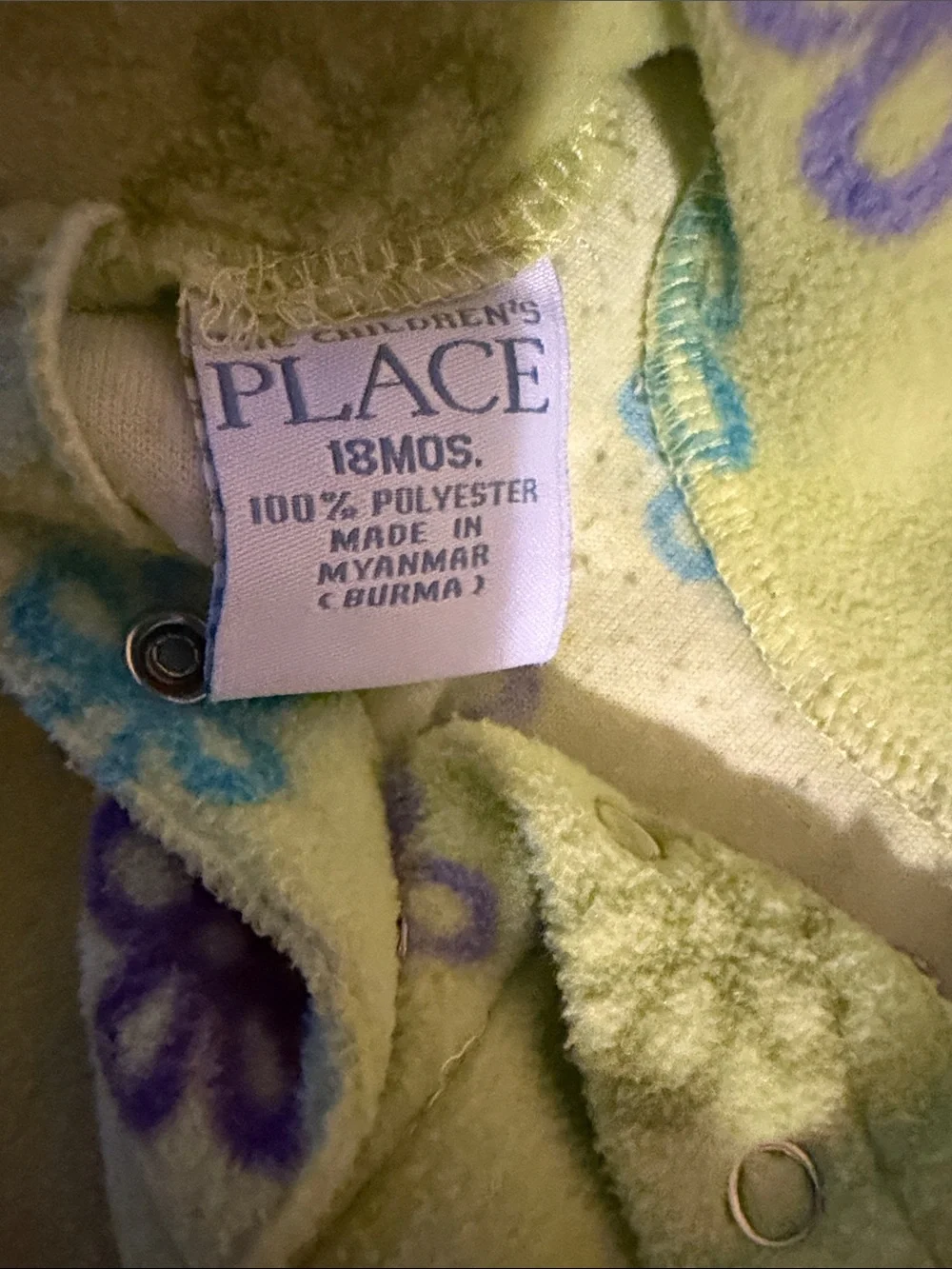 The children’s place 18 months Floral Fleece Pullover Top - Light Green